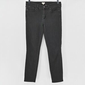 J CREW Womens Jeans Size 27 Grunge Classic Black Mid Rise Skinny Stretch‎ Denim